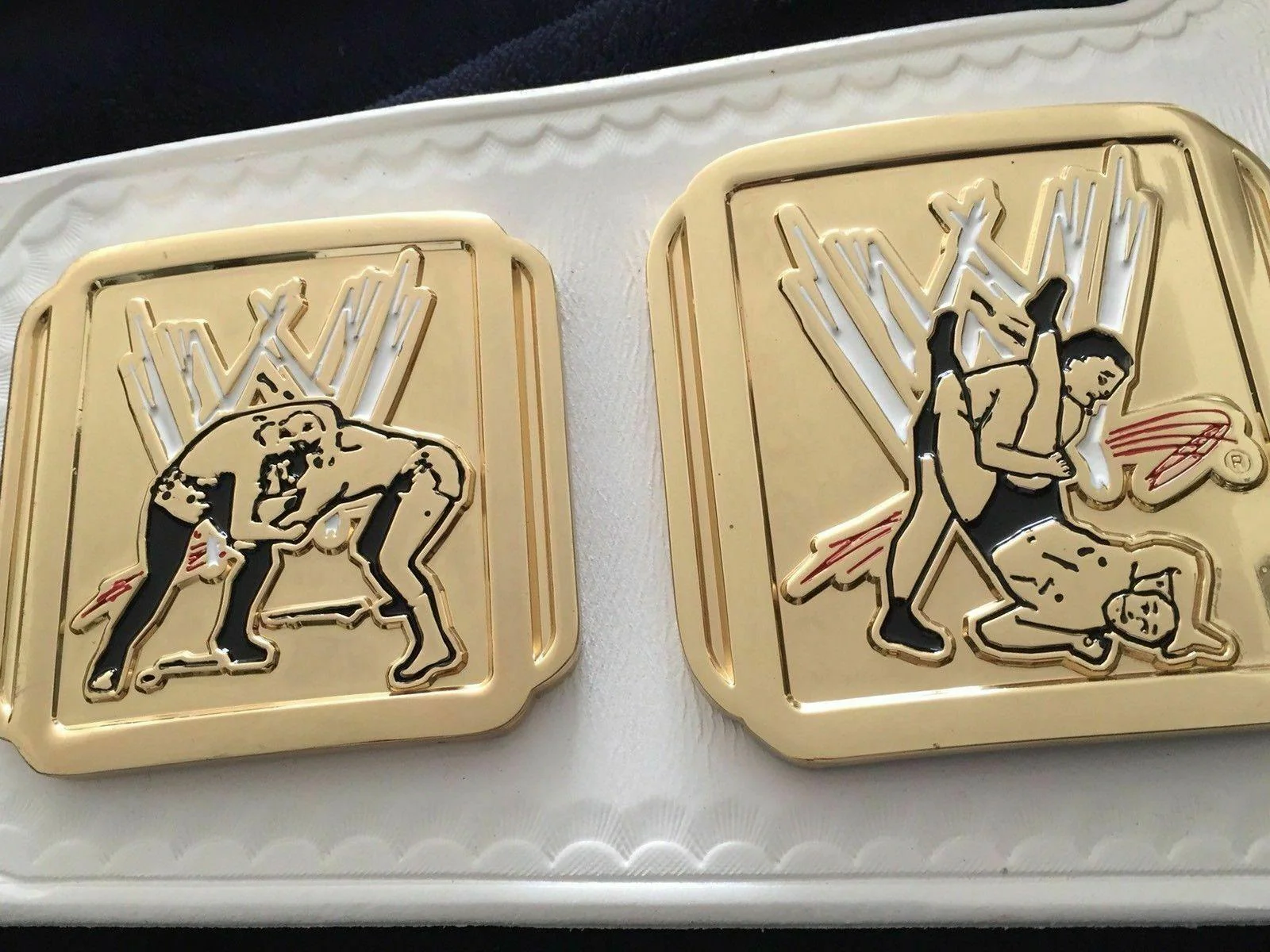 WWF INTERCONTINENTAL WHITE Zinc Championship Title Belt 2