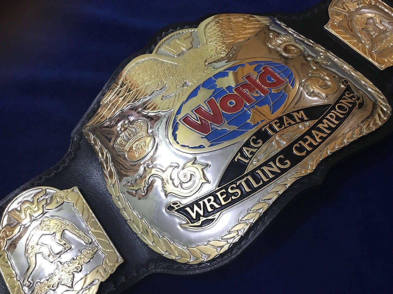 WWF WORLD TAG TEAM DUAL PLATED 24K GOLD Zinc Championship Belt - Image 2