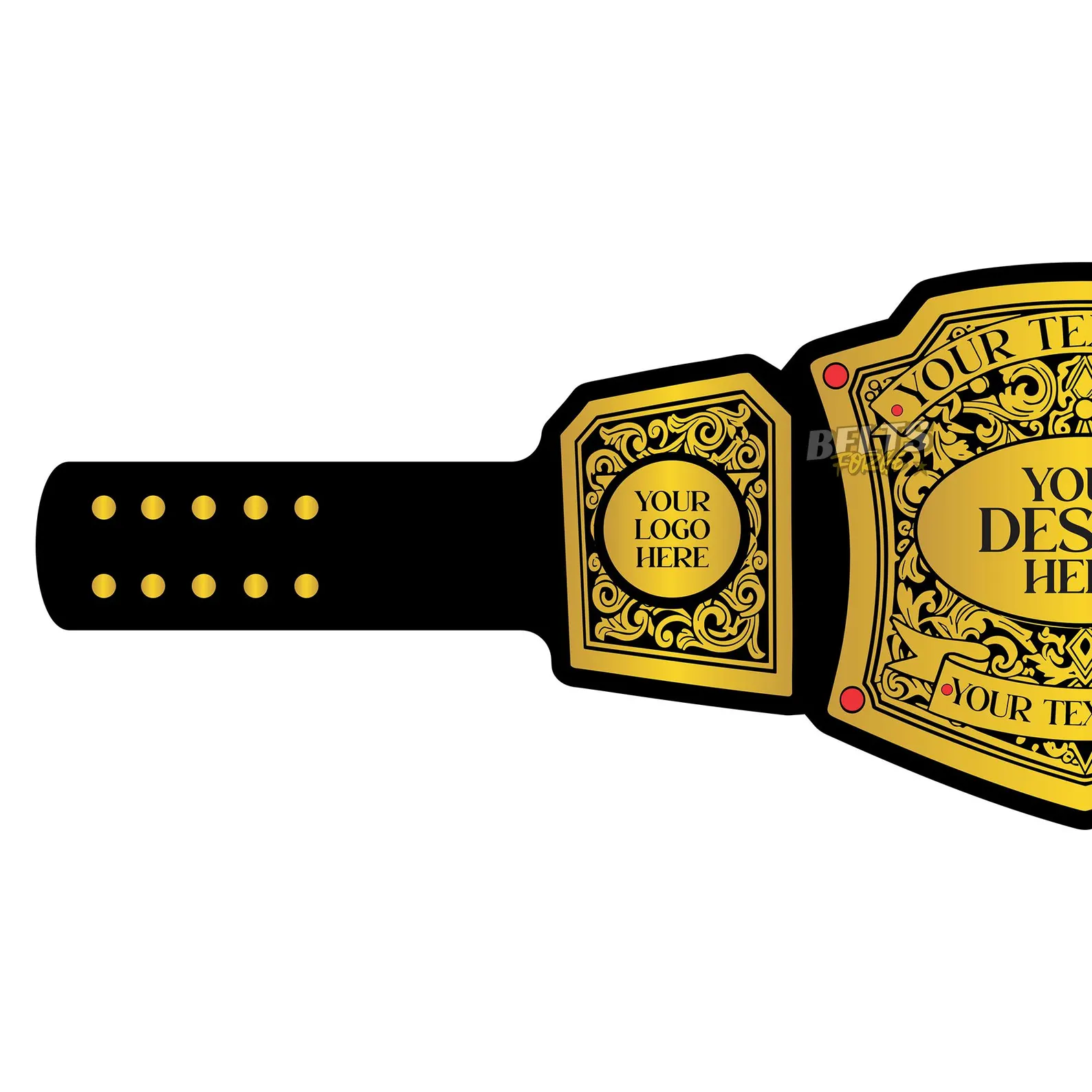 Custom Design Wrestling Championship Belt side plate